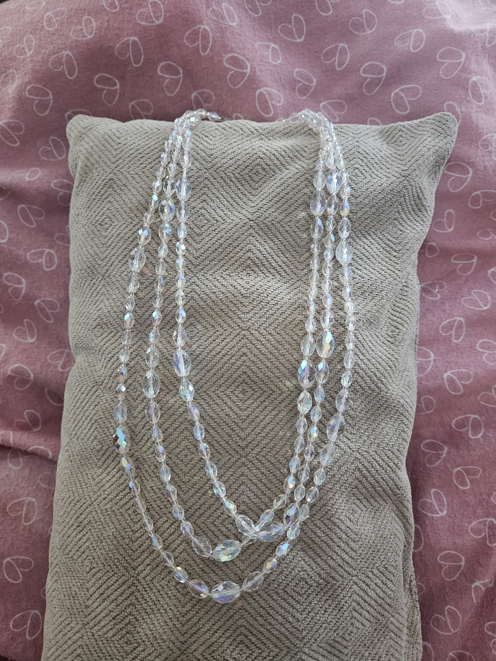 Crystal Aurora 3-Strand Beaded Necklace - Clear